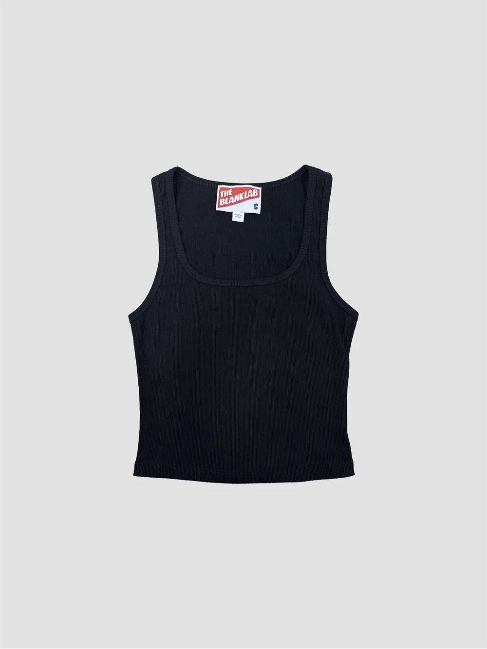 Black Ribbed Crop Tank - Picture 2 of 4